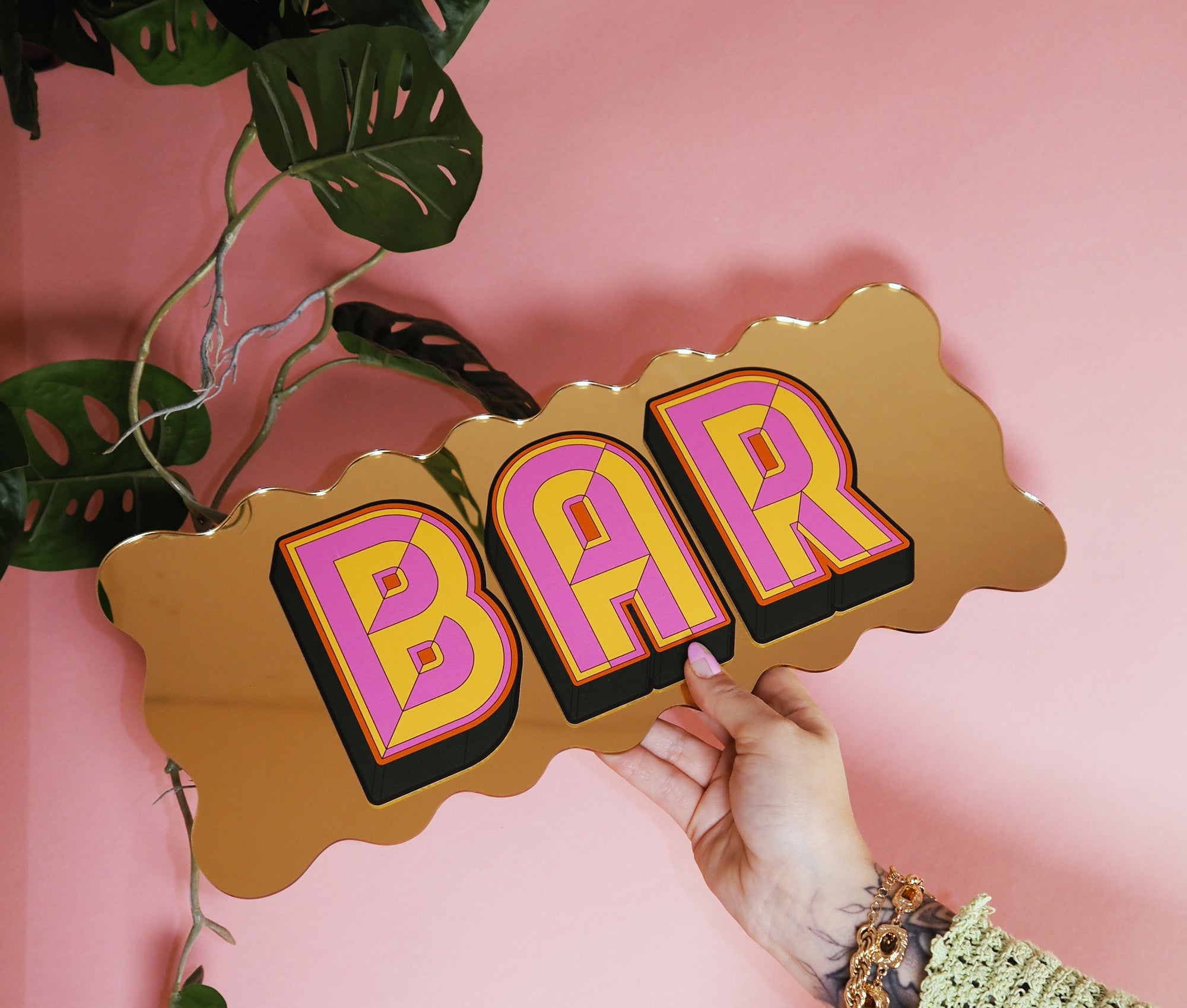 Bar - wavy gold gold-Little Fish Co.