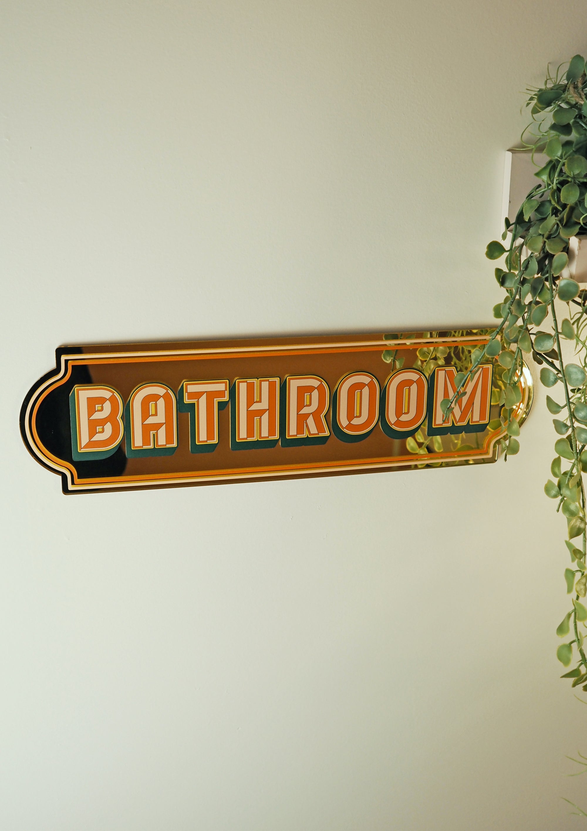 Bathroom- gold rectangle mirror-Little Fish Co.