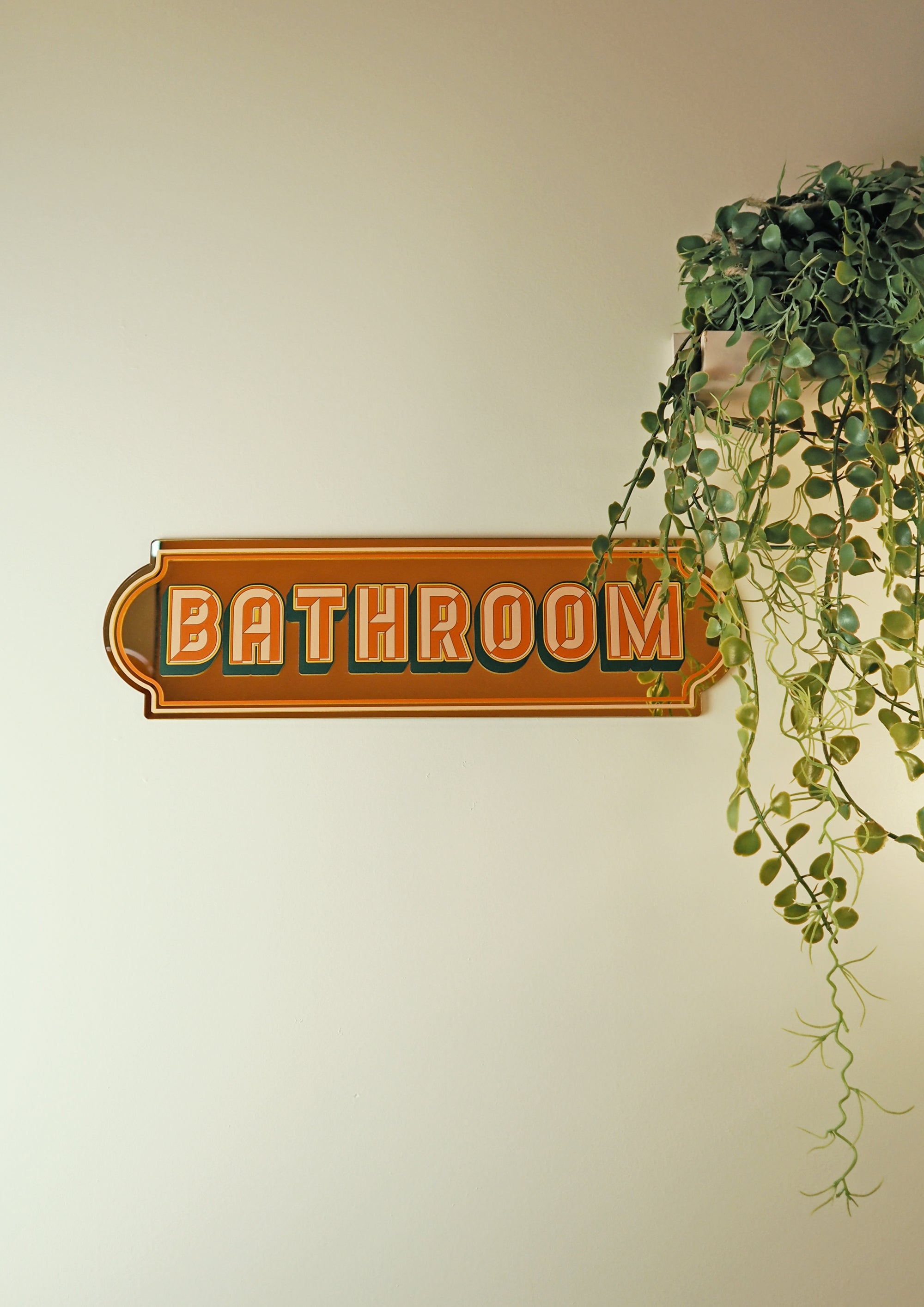 Bathroom- gold rectangle mirror-Little Fish Co.
