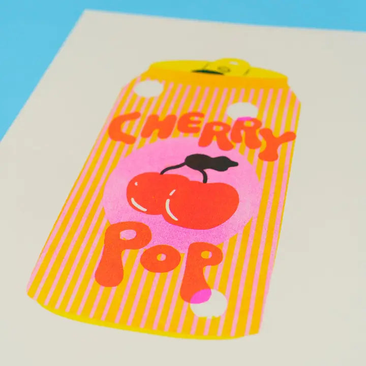 Cherry Pop Riso Print-Top 30 Art-Little Fish Co.