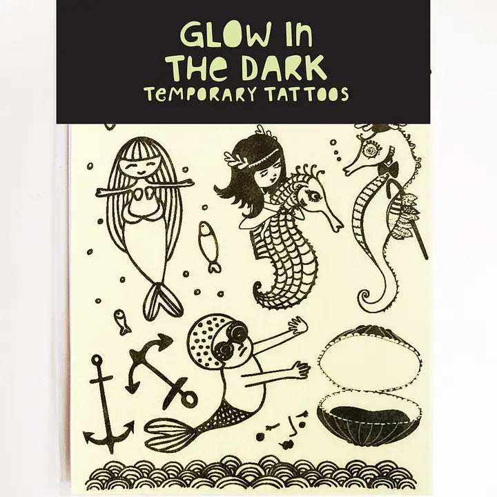 Mermaid world | Glow in the Dark Temporary Tattoos-Little Fish Co.