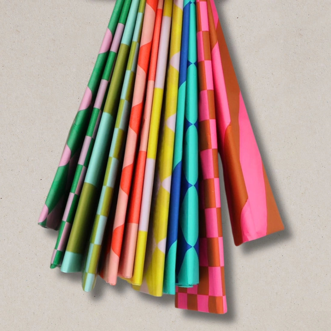 Luxury Patterned Tissue Paper Gift Wrap | Ginger/Fluoro Pink-Little Fish Co.