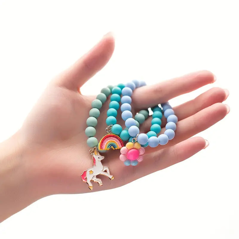 Cyan Charm bracelet set - Kids-Little Fish Co.