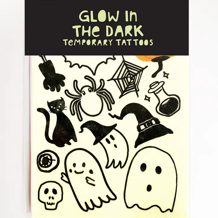 White Halloween | Glow in the Dark Temporary Tattoos-Little Fish Co.