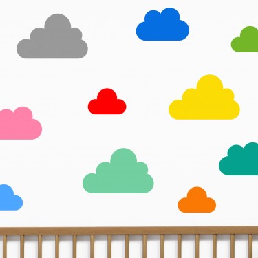 Large Cloud Wall stickers multi ( set of 10)-Fun-Little Fish Co.