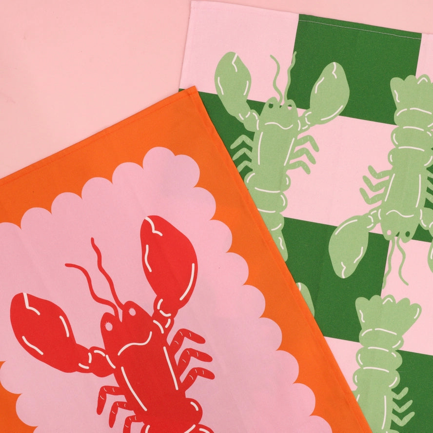 Lobster Scallop Tea Towel-New Arrivals 2025-Little Fish Co.