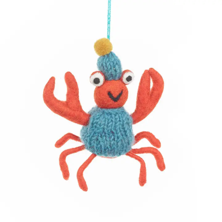 Handmade Felt Sammy Snowcrab Christmas Crab Decoration-Top 30 Christmas-Little Fish Co.