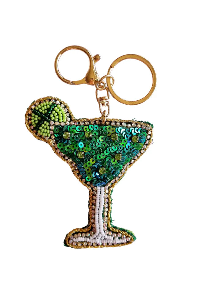 Beaded Keychain - Green Margarita-Little Fish Co.