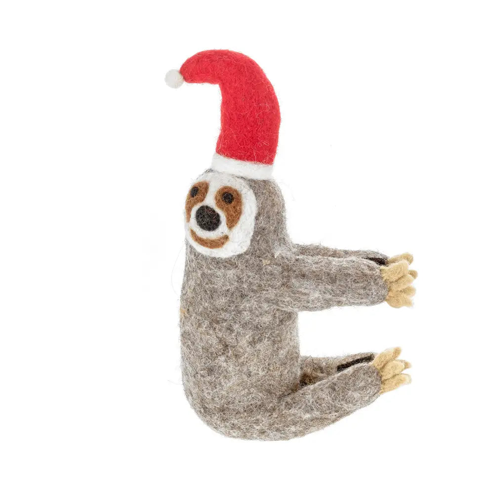 Handmade felt Sloth tree topper