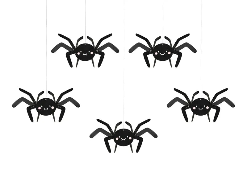 Paper decoration spiders 27 x 17cm pack of 5-Little Fish Co.