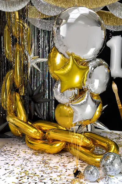 Round foil balloon 80cm - silver-Little Fish Co.
