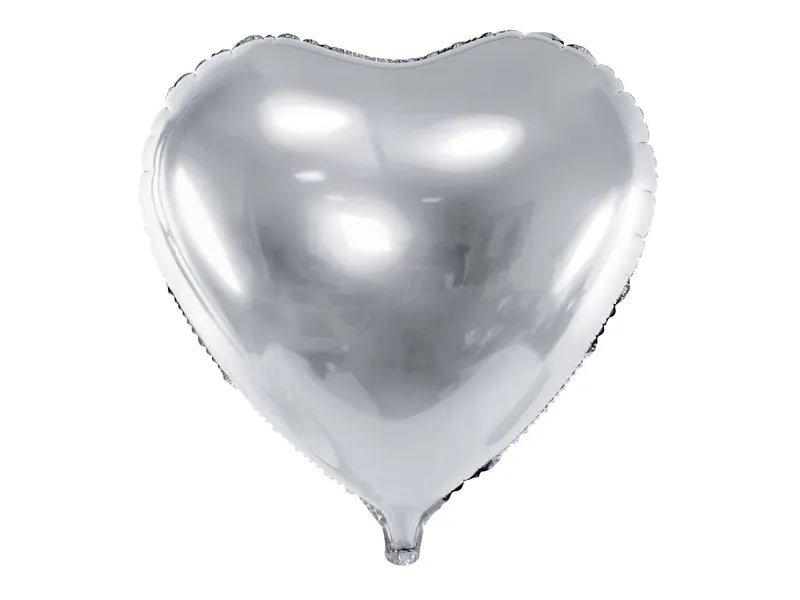 Foil Balloon heart in Silver 61cm-Little Fish Co.