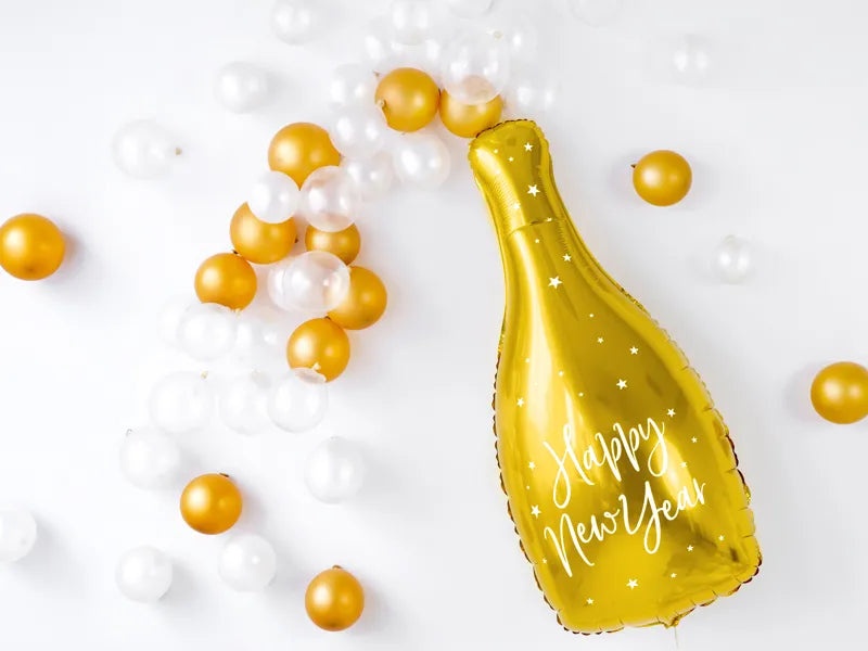 Foil Balloon Bottle Happy New year - 32 x 82cm-Little Fish Co.