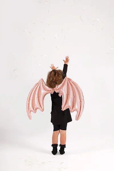 Holographic pink bat wings foil balloon ( 85cm x 50cm)-Little Fish Co.