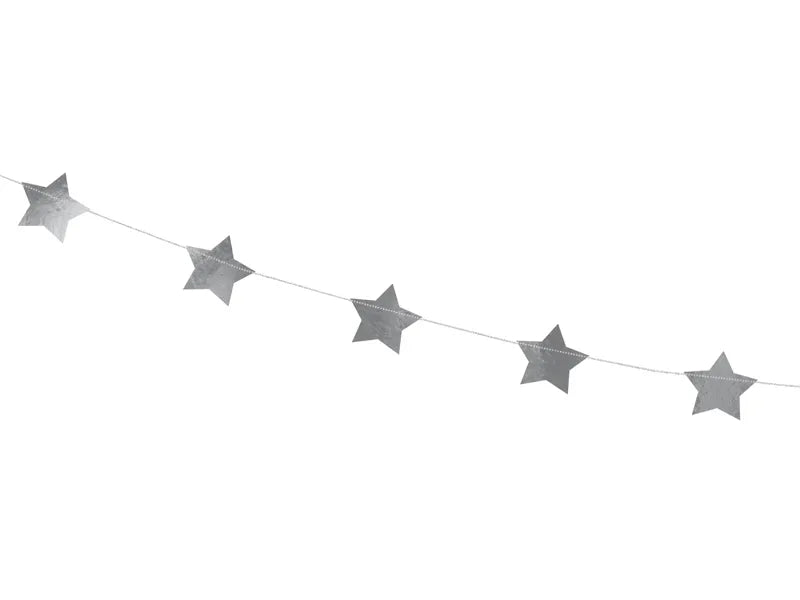 Silver Stars Garland (3.6m)-Little Fish Co.