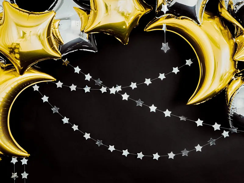 Silver Stars Garland (3.6m)-Little Fish Co.