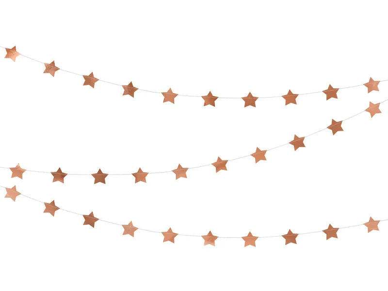 Rose Gold Stars Garland (3.6m)-Little Fish Co.