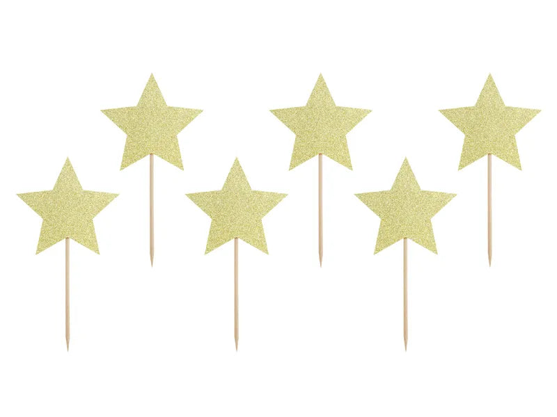 Cupcake toppers - Stars or Hearts 11.5cm various-Little Fish Co.