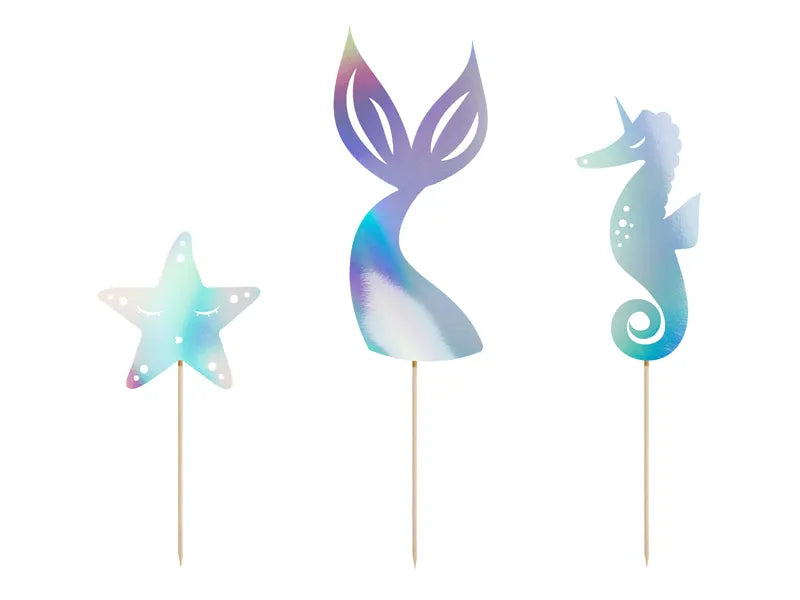 Iridescent Mermaid Cake toppers-Top 30 Party-Little Fish Co.