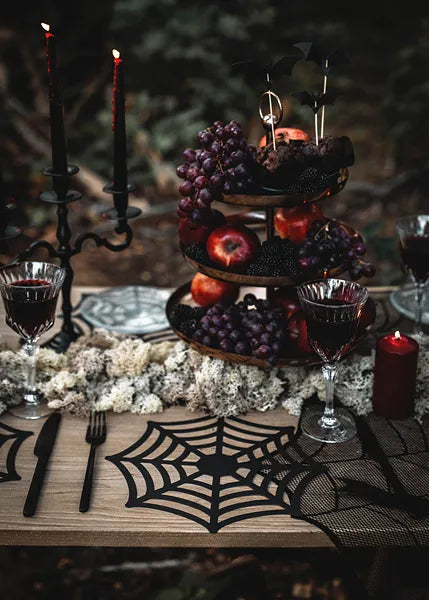 Spider web place mats ( set of 4) 27cm-Top 30 Halloween-Little Fish Co.