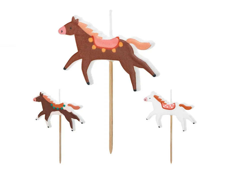 Horse Birthday candles 3 pieces-Top 30 Party-Little Fish Co.