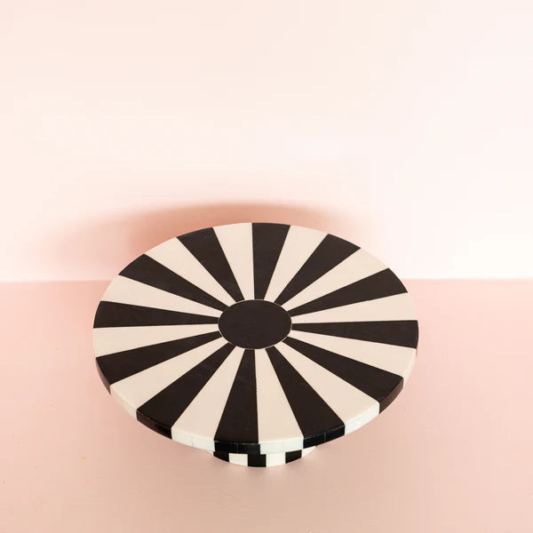 Black white resin cake stand-New Arrivals-Little Fish Co.