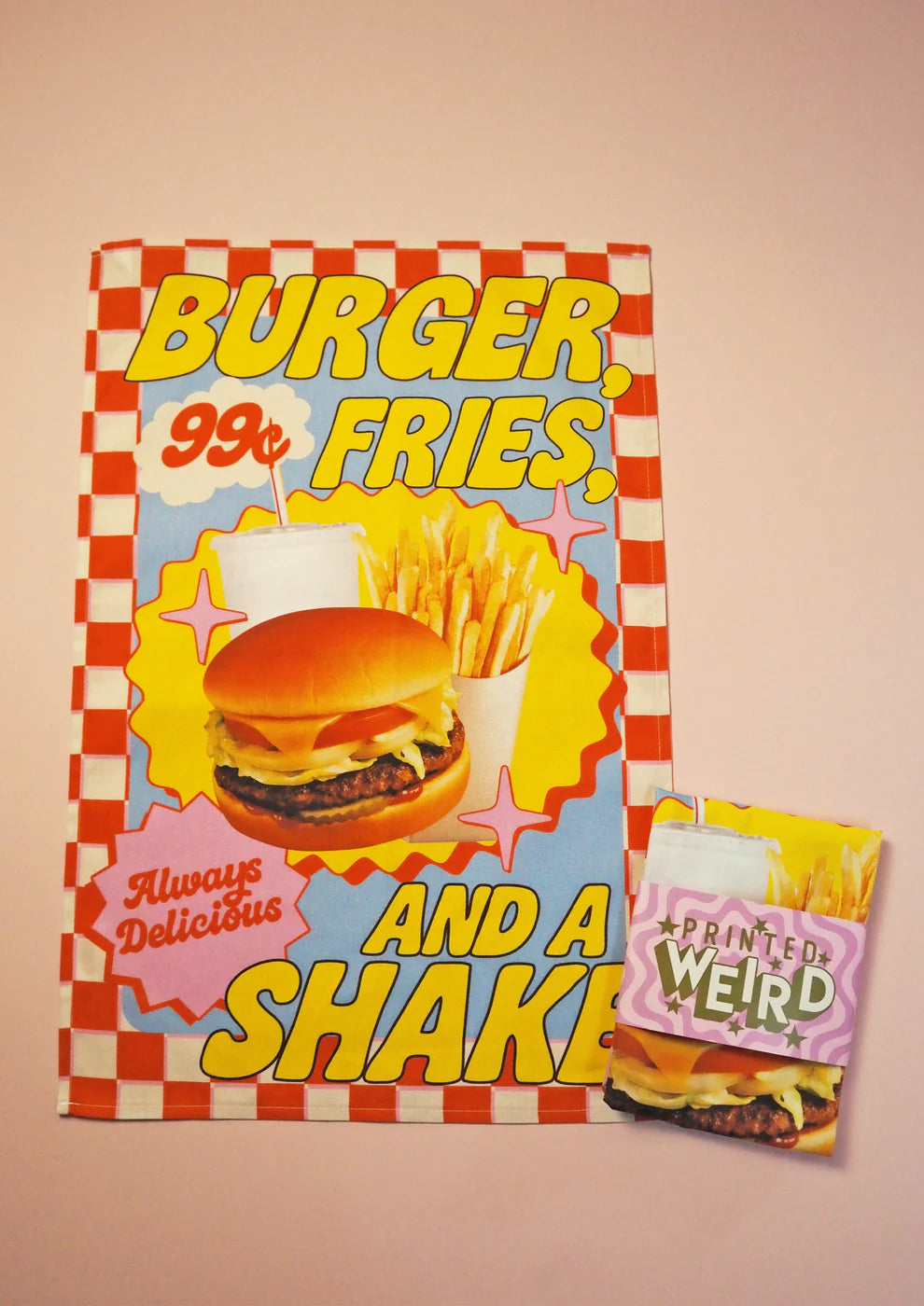 Burger, Fries and a Shake Tea Towel-Top 30 Decor-Little Fish Co.