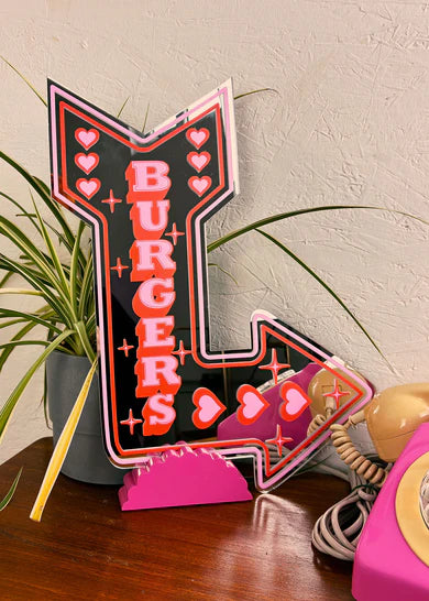 Retro Burgers Mirror small-Top 30 Decor-Little Fish Co.