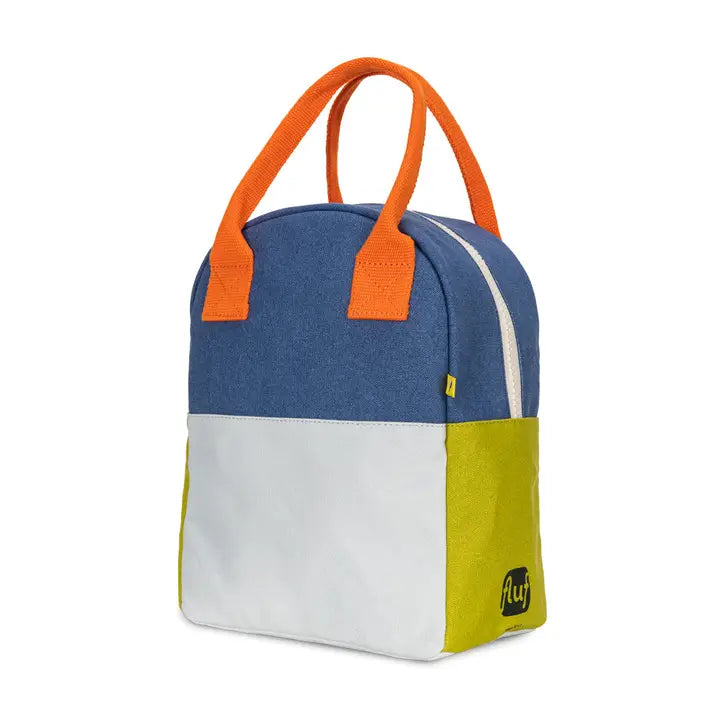 Machine washable Zipper lunch bag - Two Tone-Little Fish Co.