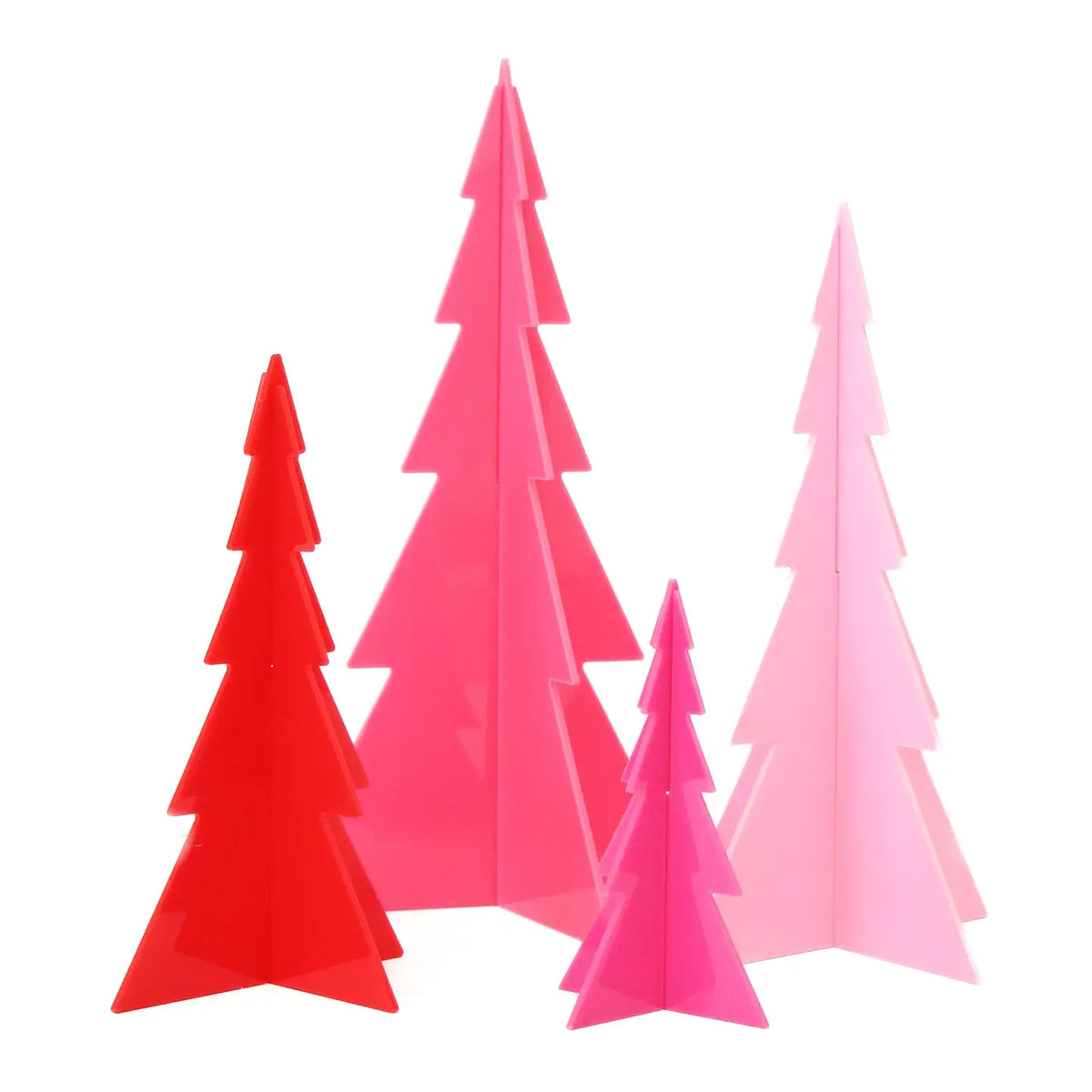 Pink and Red Acrylic tree set