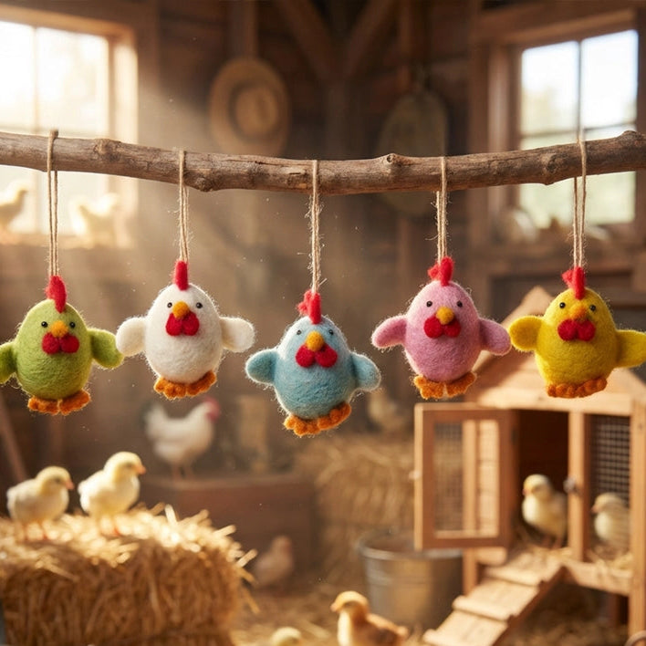 Fair Trade Handmade felt Chicks - Colours assorted-Little Fish Co.