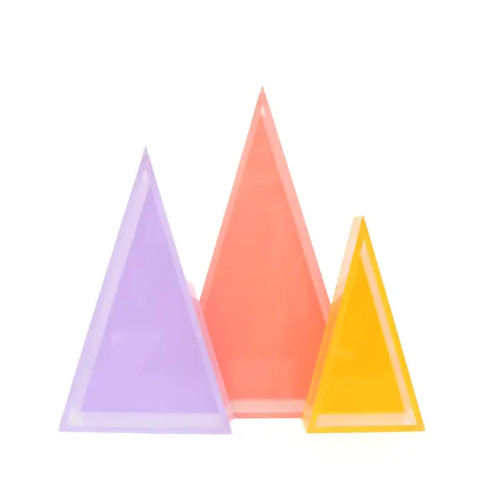Lavender coral Set Acrylic Triangle Christmas Tree Decorations-Top 30 Christmas-Little Fish Co.