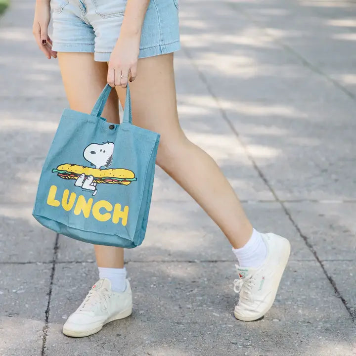 3P4 X Peanuts® - Snoopy Lunch Vintage-Style Market Tote-New Arrivals 2025-Little Fish Co.