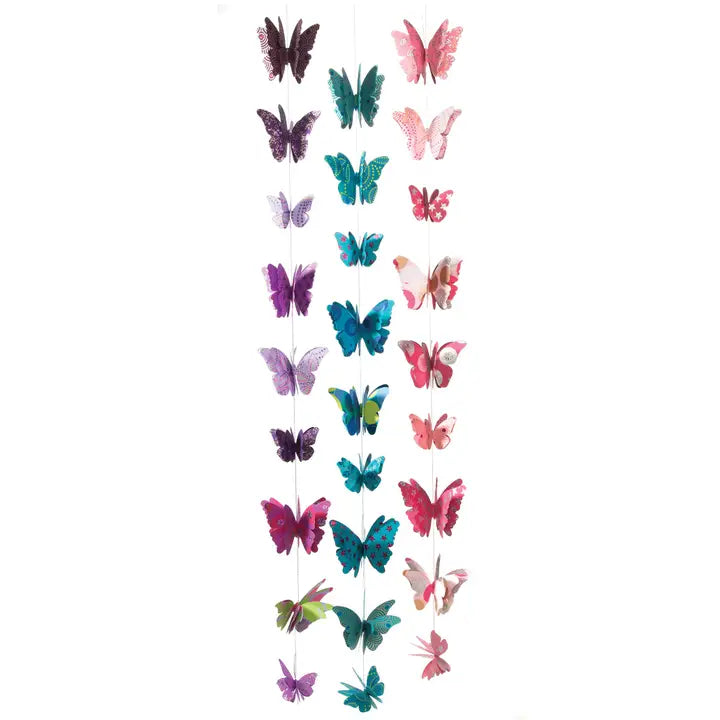 Handmade Paper butterfly garlands - colours at random-Little Fish Co.