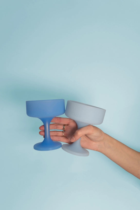 Sky +Kingfisher |Mecc |Silicone Unbreakable Cocktail Glasses-Little Fish Co.