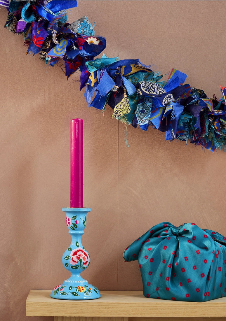 Recycled Sari Eco Tinsel / Garland - Blue