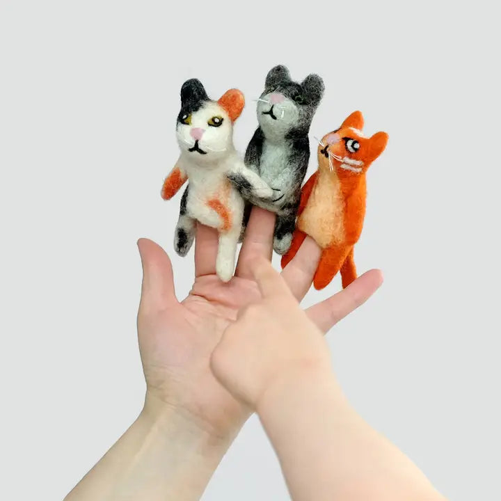 Felt Cat Finger Puppets - Assorted-Little Fish Co.