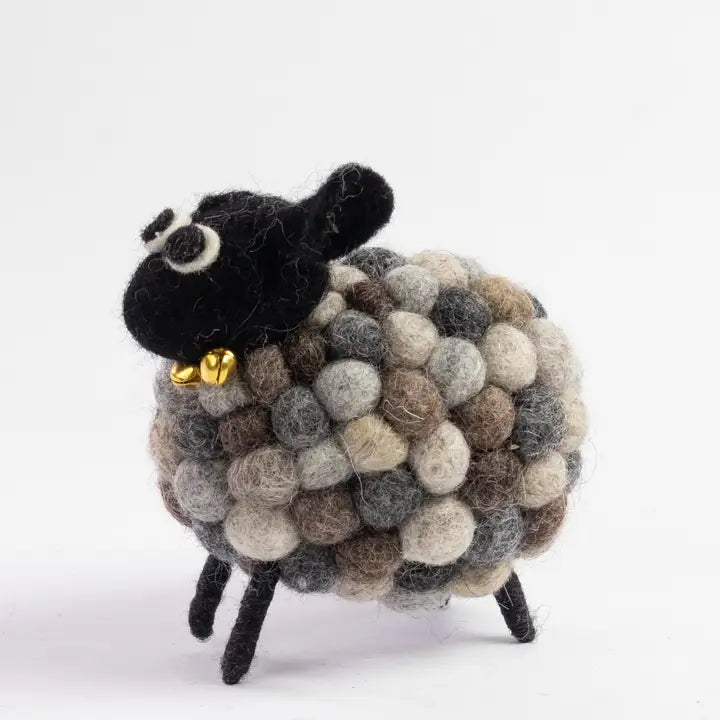 Felt Grey Ball Sheep-Little Fish Co.