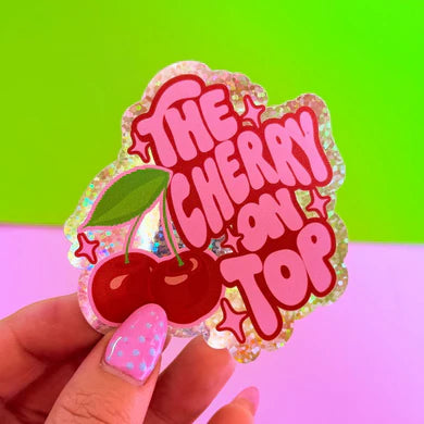 The cherry on top glitter sticker-Little Fish Co.