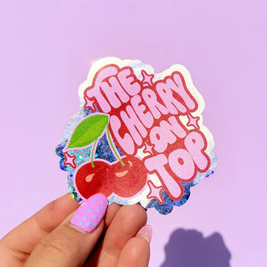 The cherry on top glitter sticker-Little Fish Co.