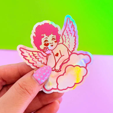 Cherub Holographic Sticker-Little Fish Co.