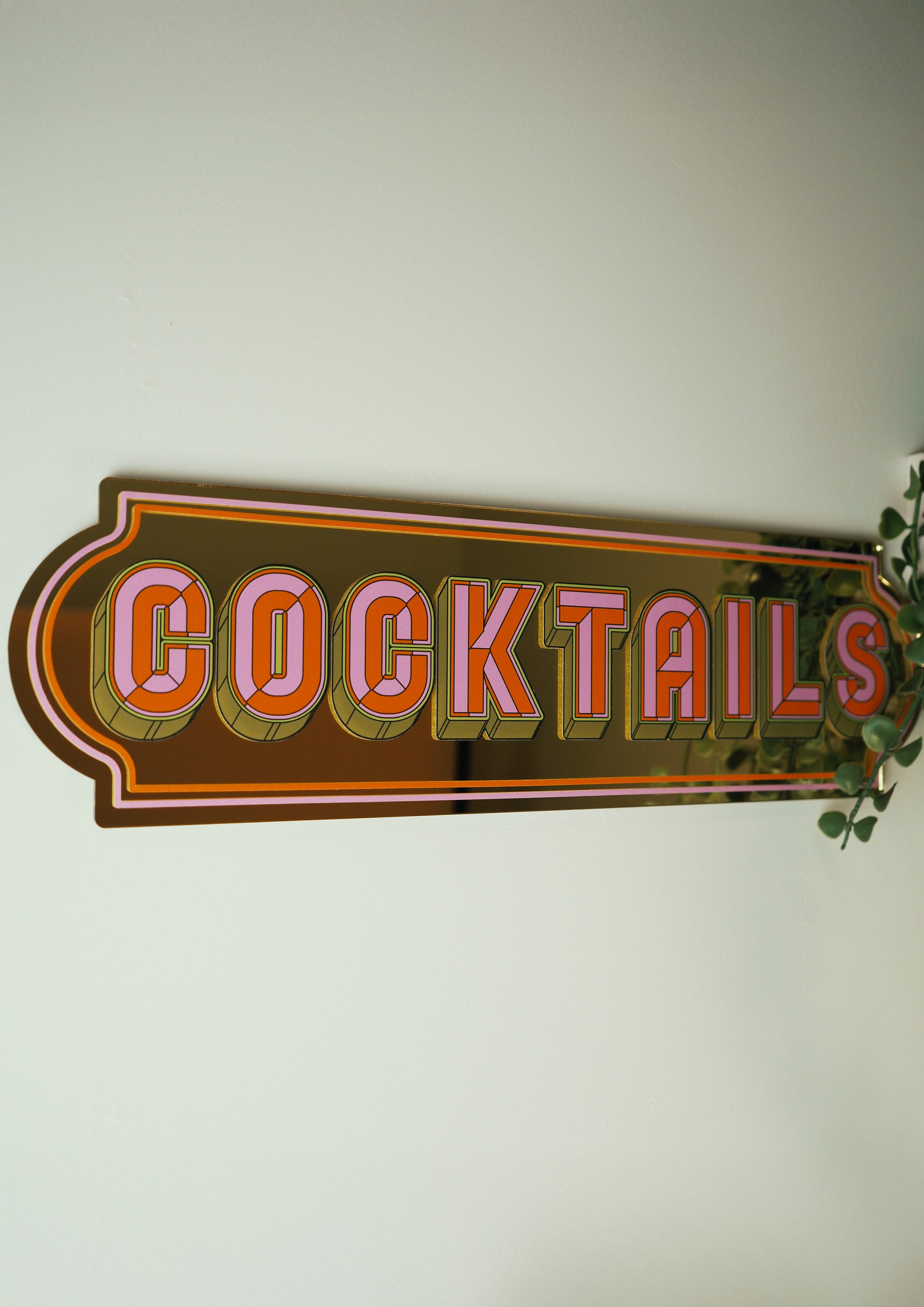 cocktails- gold rectangle mirror-Little Fish Co.