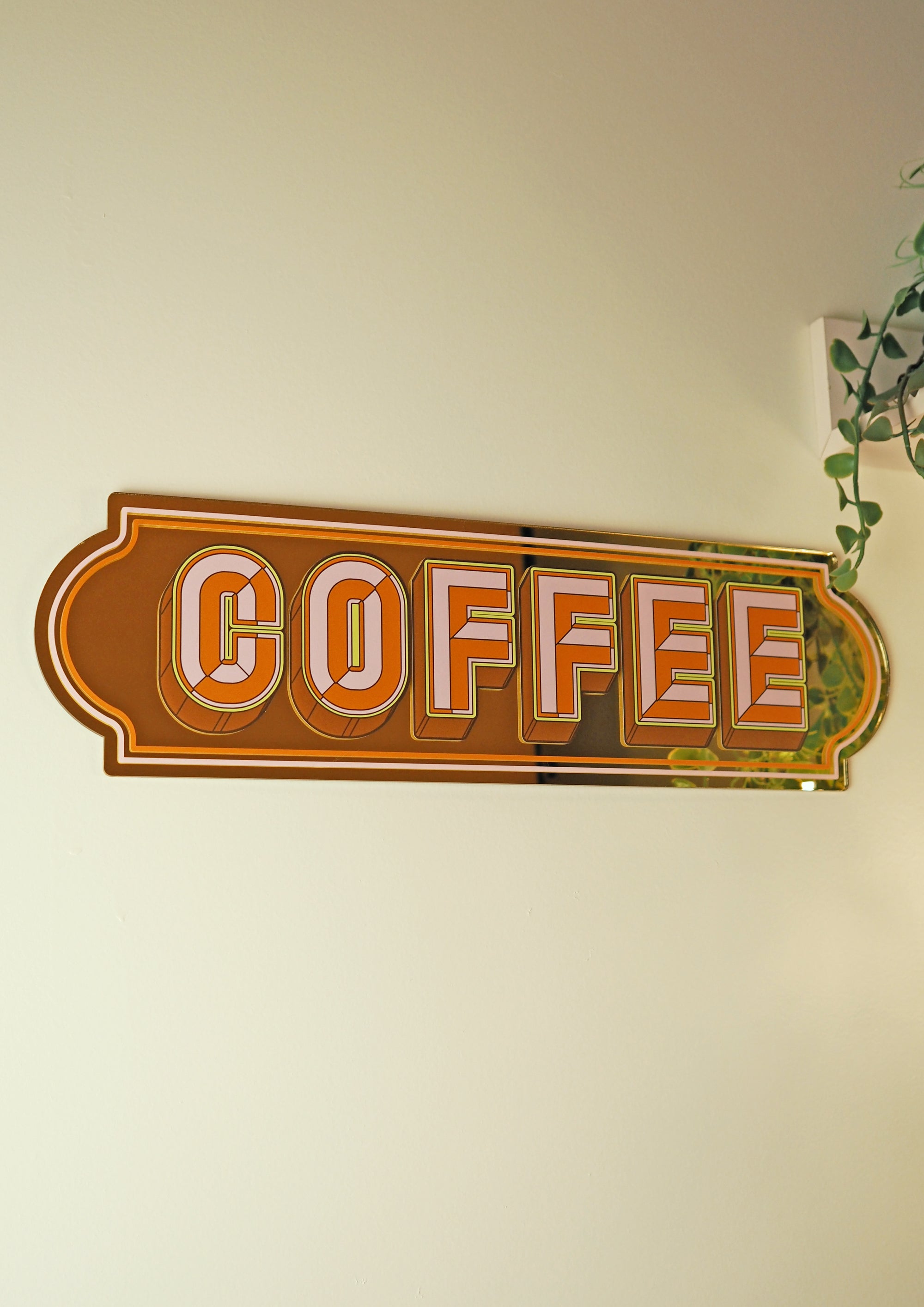 Coffee- gold rectangle mirror-Little Fish Co.
