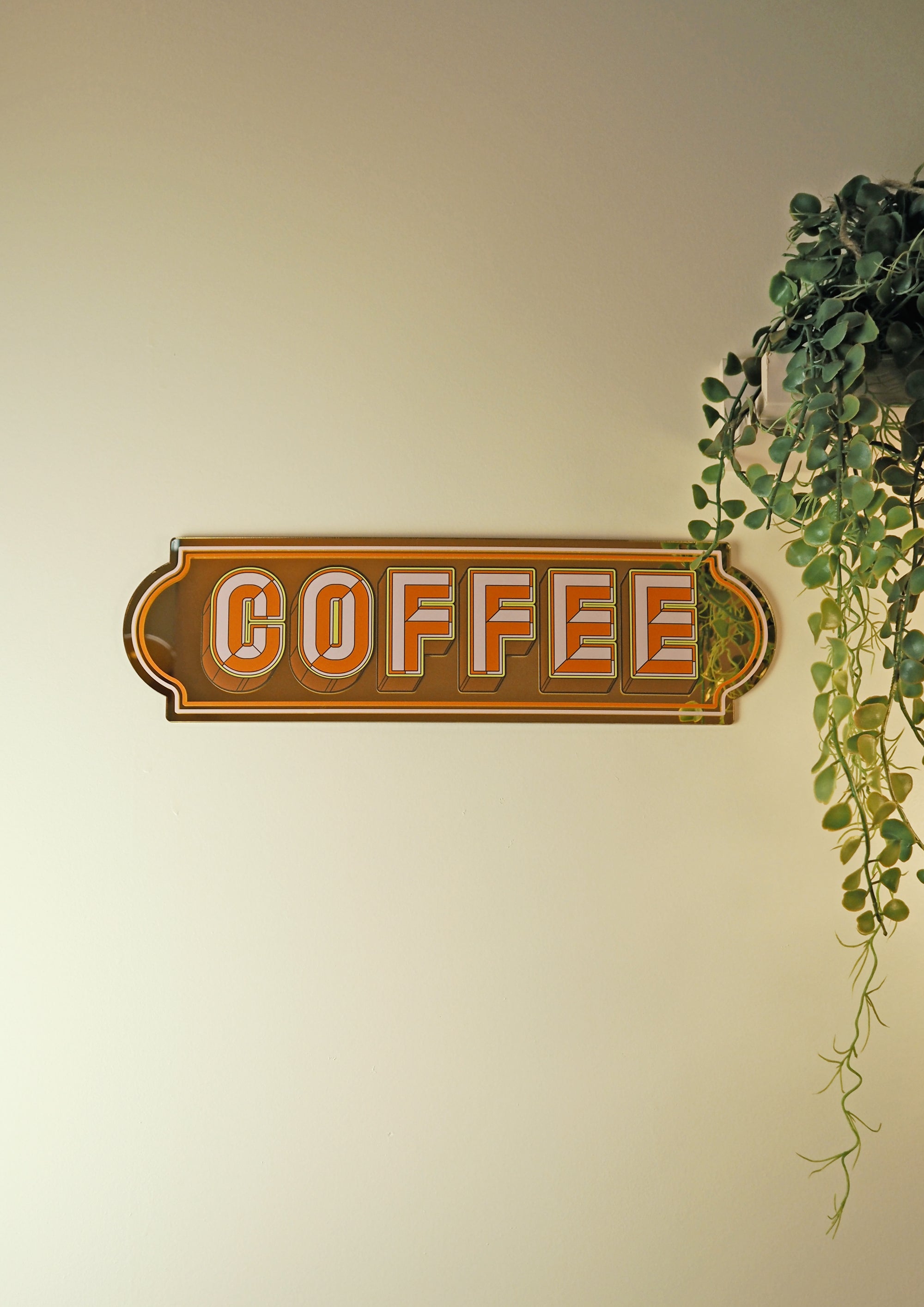 Coffee- gold rectangle mirror-Little Fish Co.