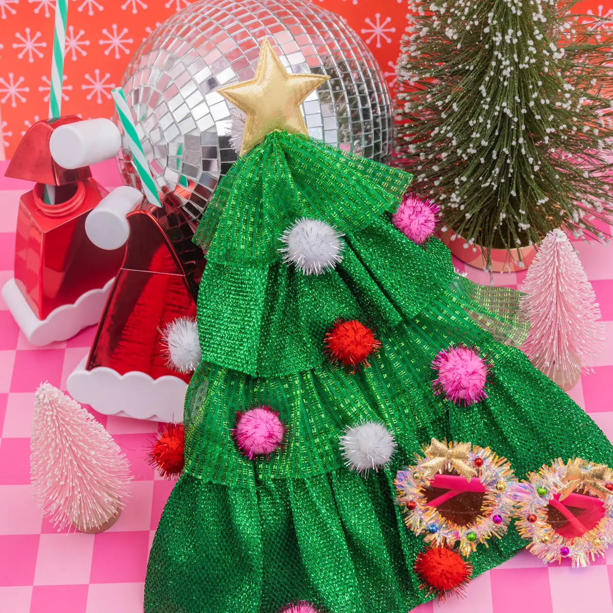 Holly Jolly Christmas Tree Party hat