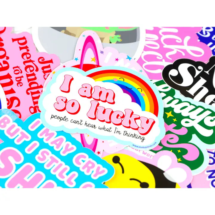 Sticker I am so lucky rainbow-New Arrivals 2025-Little Fish Co.