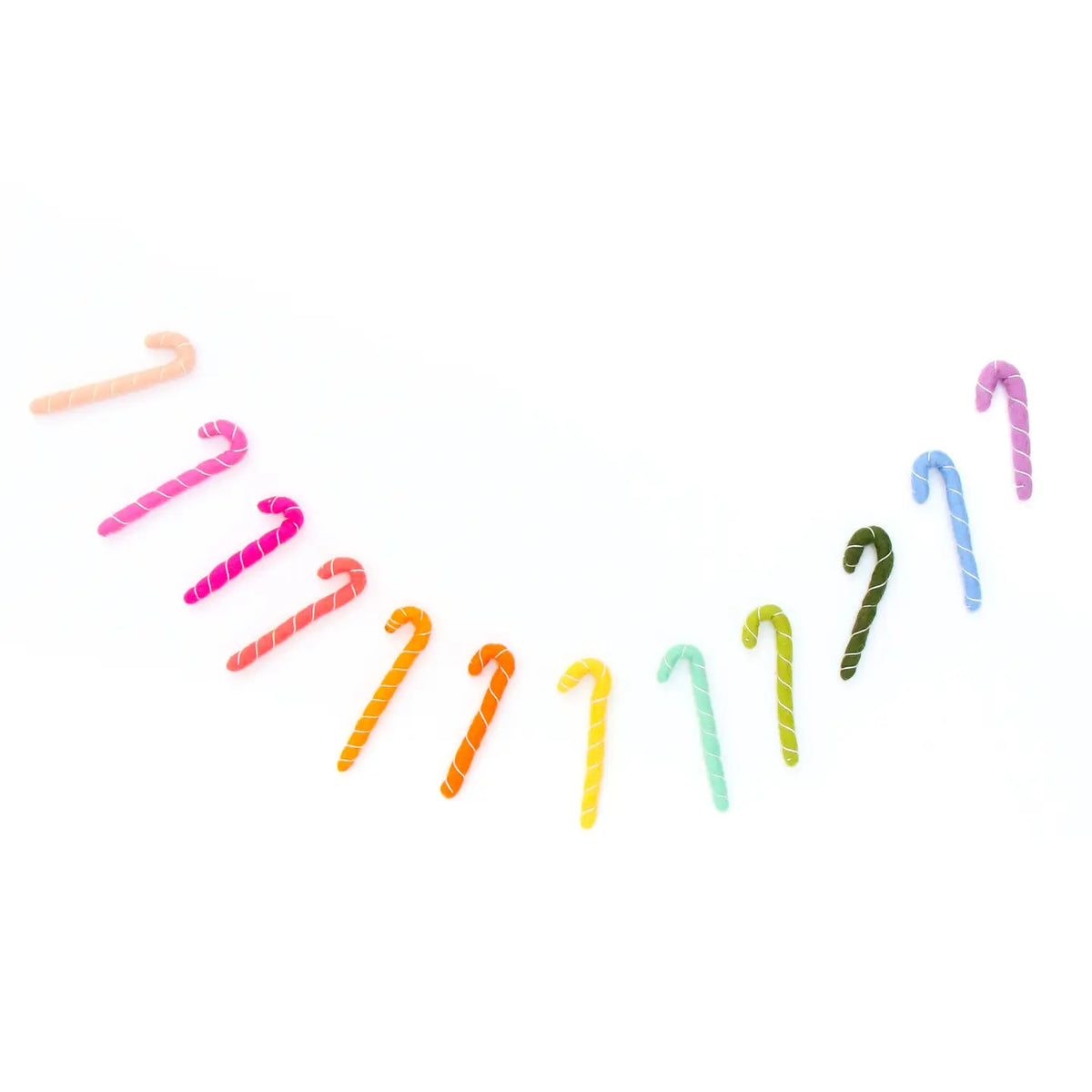 Rainbow candy canes felt garland