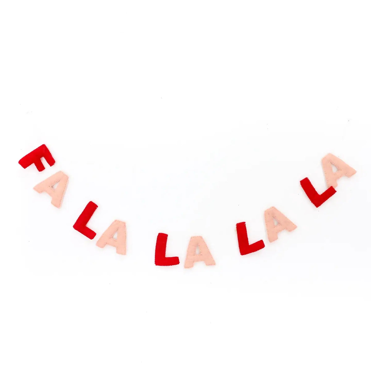 Red and Pink Fa La La La La felt Garland