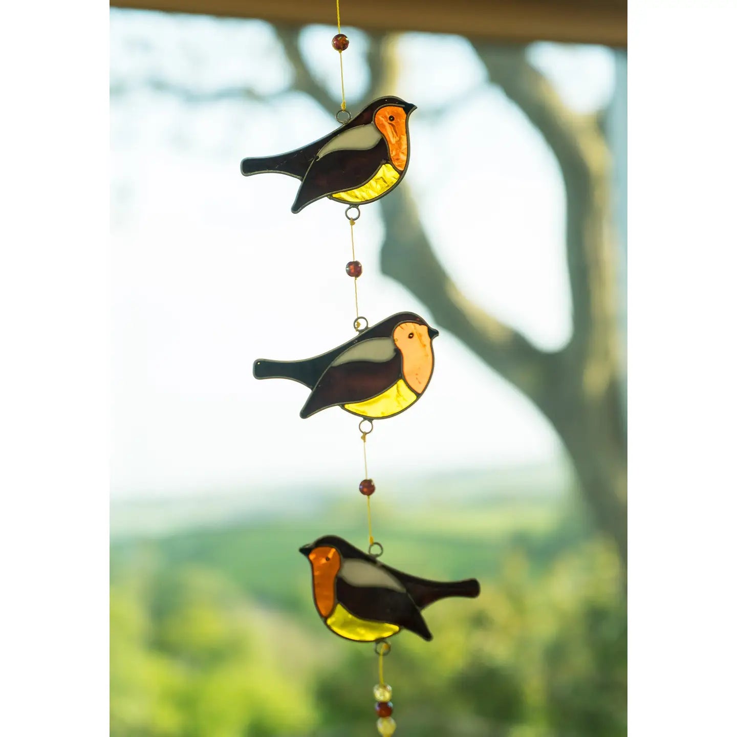 String of 3 Robin resin sun catcher