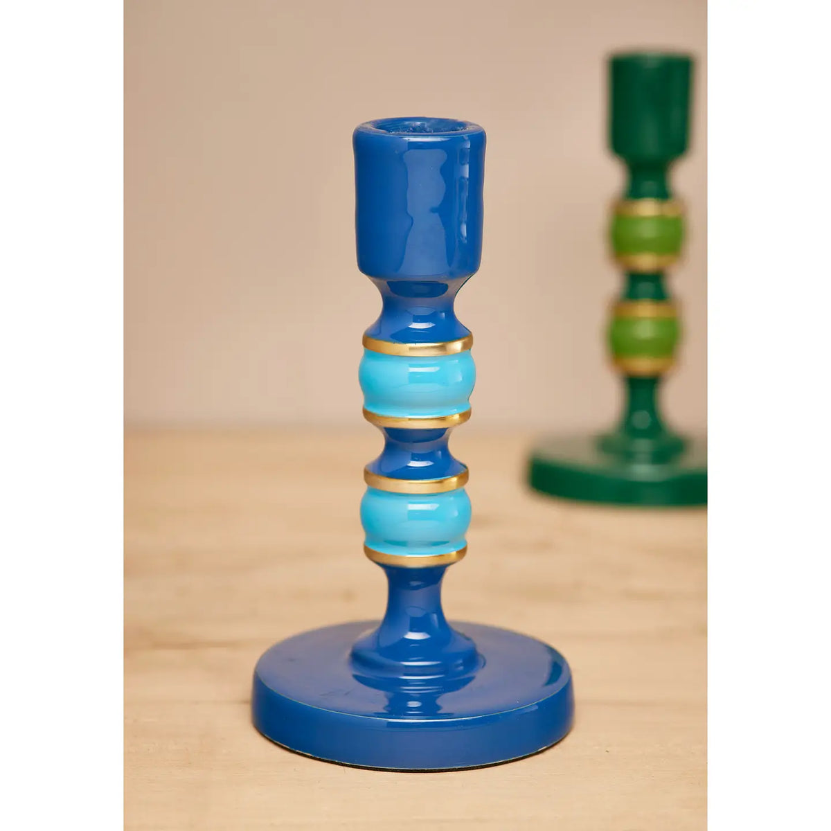 Stripe Enamel Candlestick